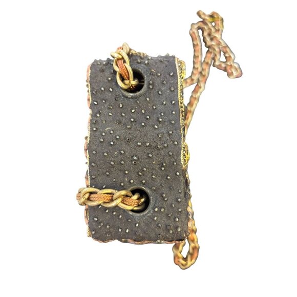 Mary Frances Shoe Purse With Chain Strap Bronze & Gold Embellishments - Picture 8 of 11